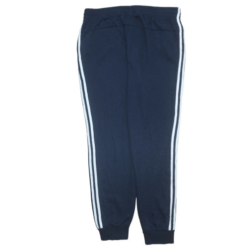 Adidas Womens Blue XL Jogger Trousers Cotton Blend Elastic Waist