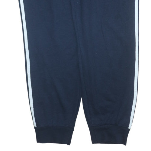 Adidas Womens Blue XL Jogger Trousers Cotton Blend Elastic Waist