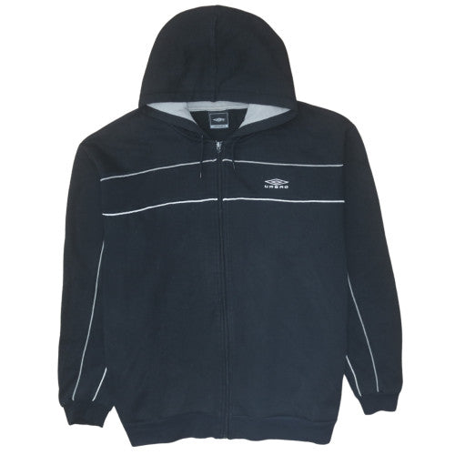 Umbro Mens Black Full Zip Hoodie Size L Sports Fleece Jacket
