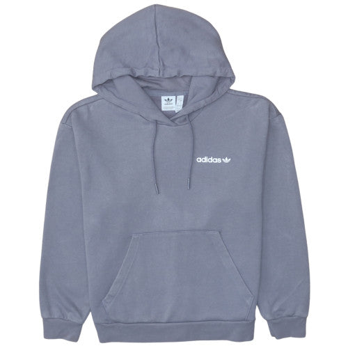 Adidas Women Grey Pullover Hoodie Small Hooded Logo Sweatshirt