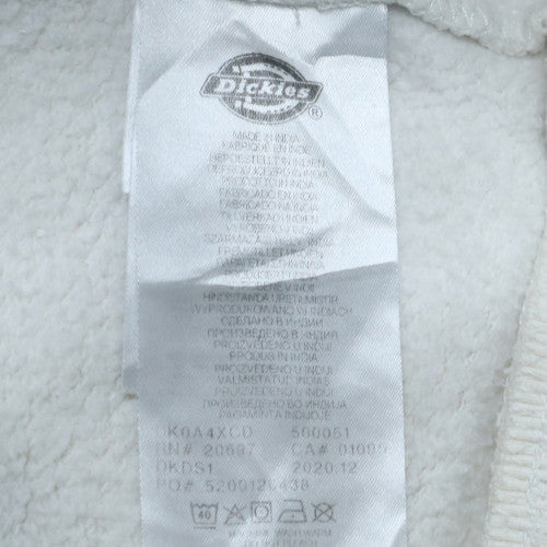 Dickies Men's White Pullover Hoodie Fleece Small Logo Sweatshirt