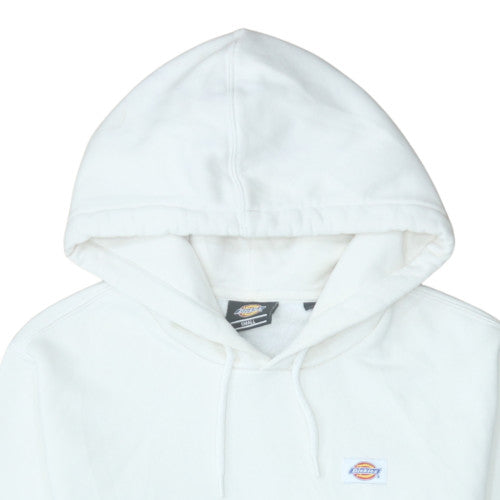Dickies Men's White Pullover Hoodie Fleece Small Logo Sweatshirt