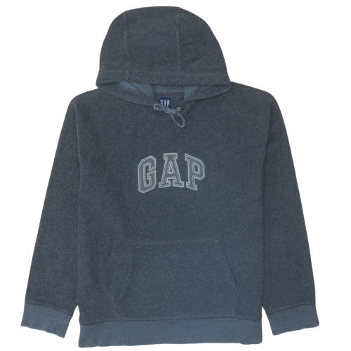 GAP Men's Blue Pullover Hoodie L Fleece Logo Sweatshirt