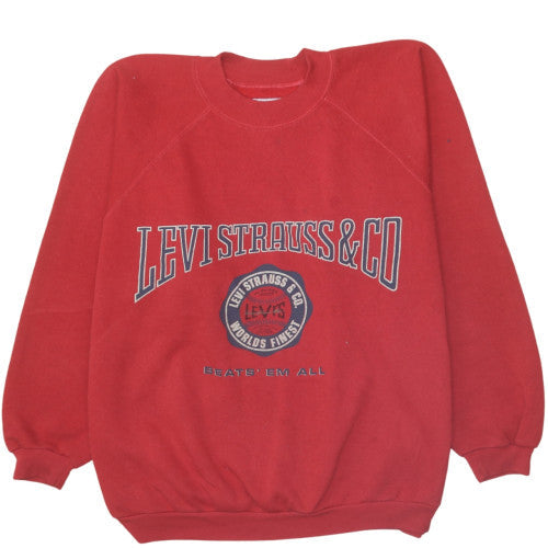 Levi's Men's Red XL Pullover Fleece Sweatshirt Vintage Classic