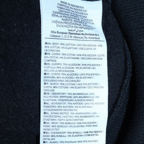 Nike Men's Black Pullover Hoodie L Logo Fleece Sweatshirt