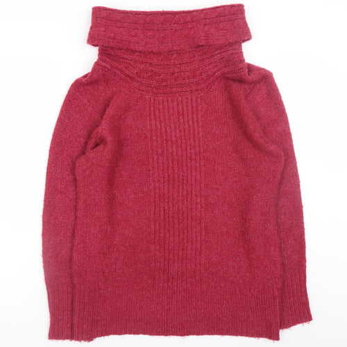 M&Co Women’s Red Roll Neck Acrylic Jumper Size 14