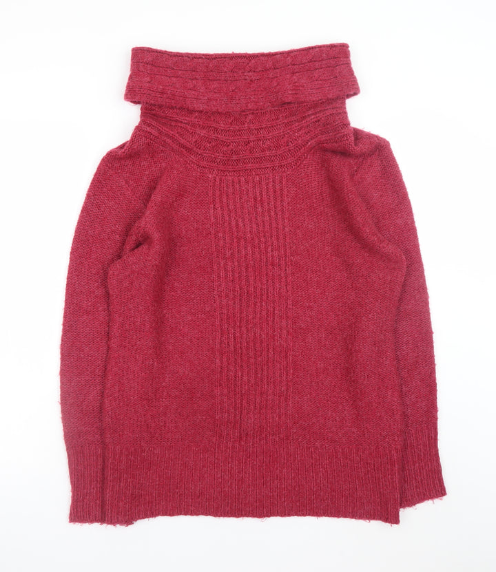 M&Co Women’s Red Roll Neck Acrylic Jumper Size 14