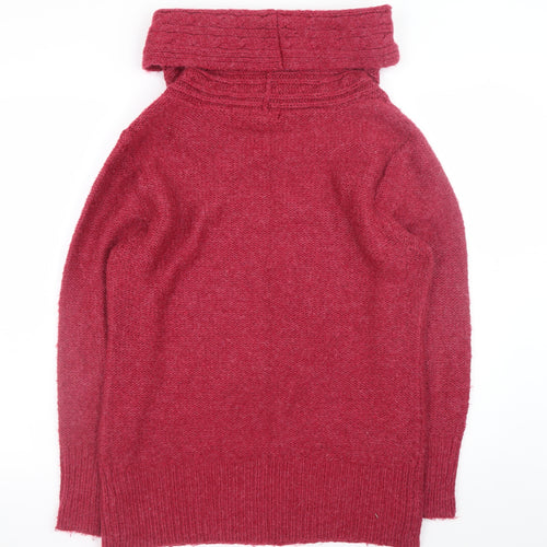 M&Co Women’s Red Roll Neck Acrylic Jumper Size 14