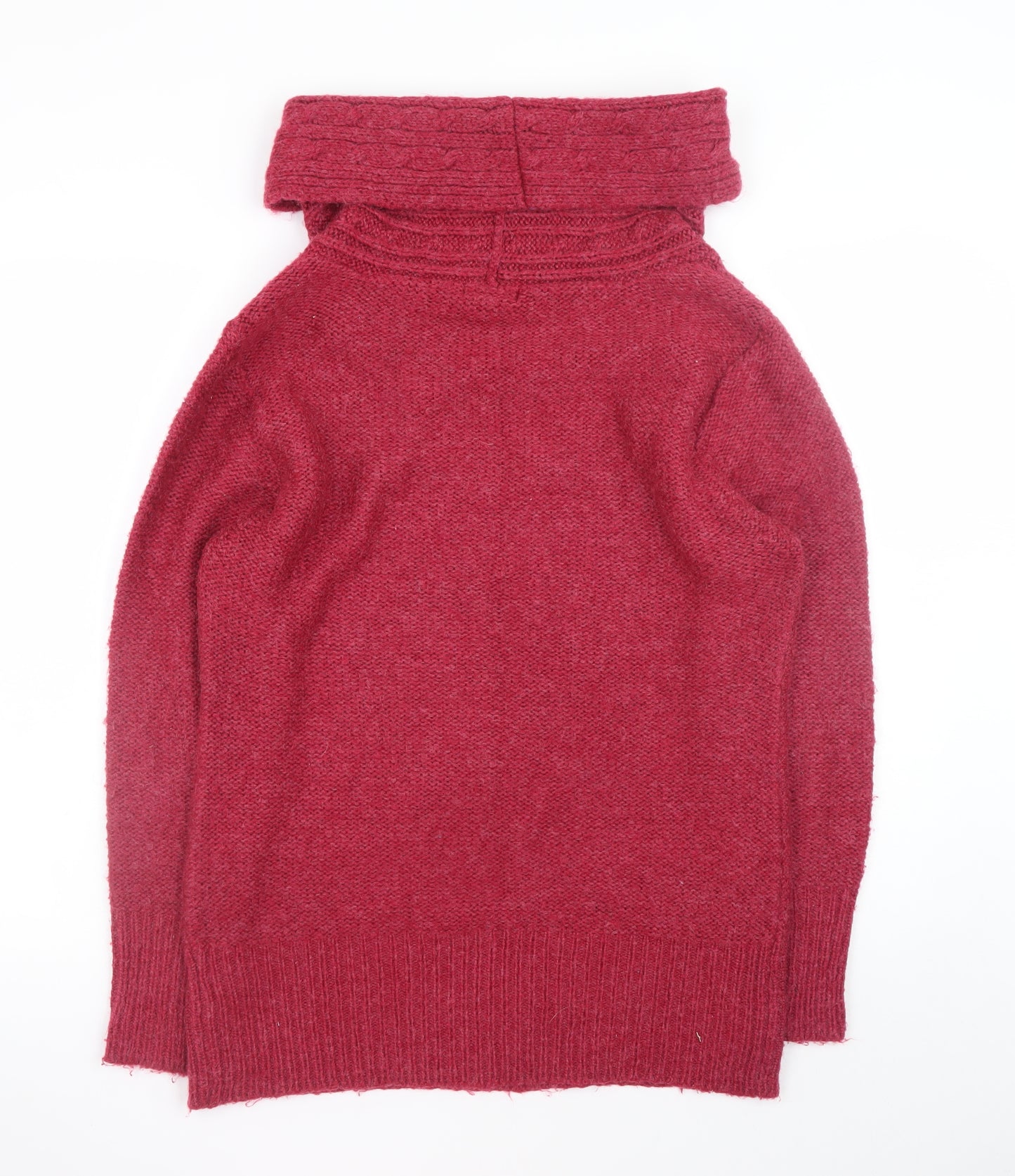 M&Co Women’s Red Roll Neck Acrylic Jumper Size 14