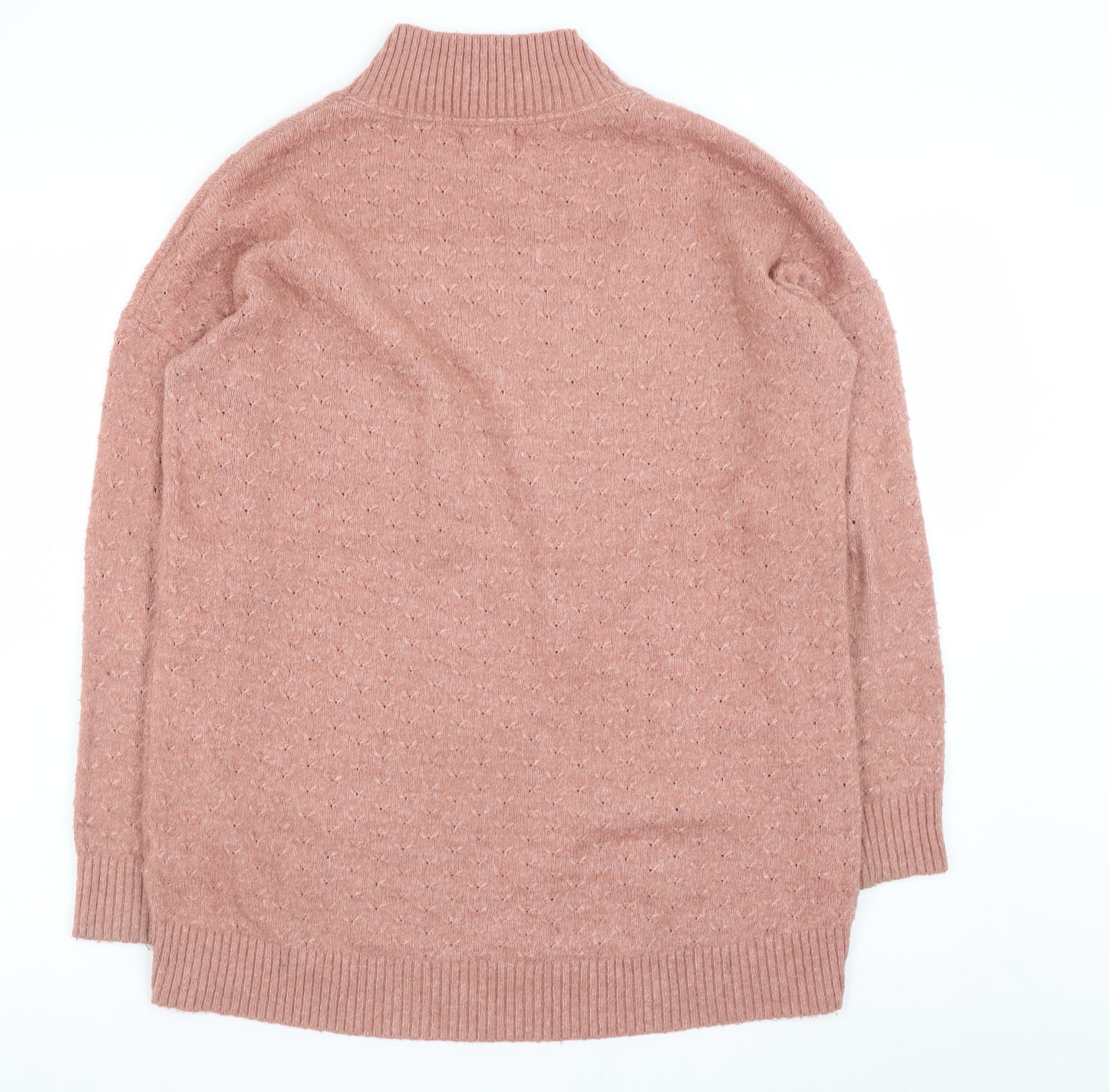 Fat Face Women's Pink Mock Neck Knit Pullover Jumper Size 8