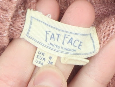 Fat Face Women's Pink Mock Neck Knit Pullover Jumper Size 8