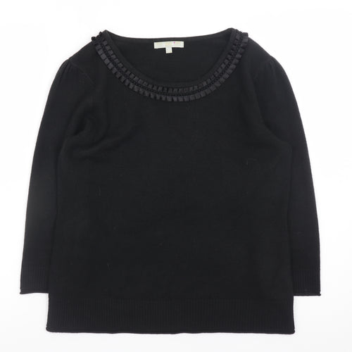 Marks and Spencer Per Una Womens Black Size 12 Round Neck Knit Jumper