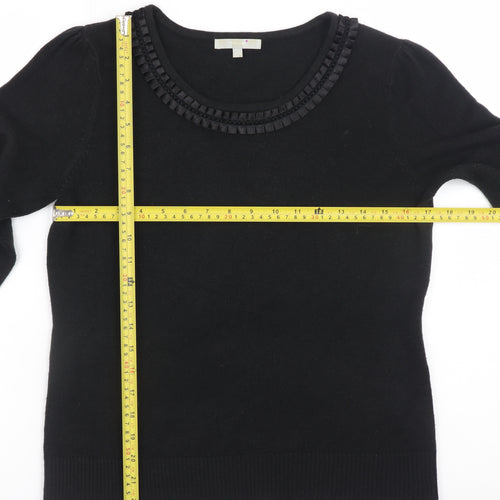 Marks and Spencer Per Una Womens Black Size 12 Round Neck Knit Jumper