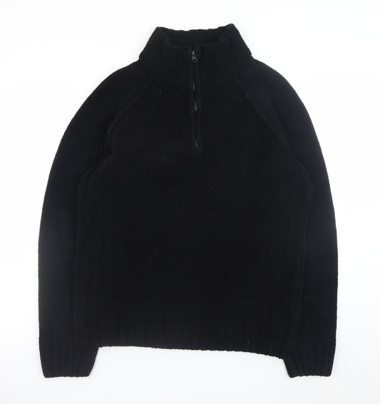 Dissident Men’s Black 1/2 Zip Knit Sweatshirt Size L Regular Fit