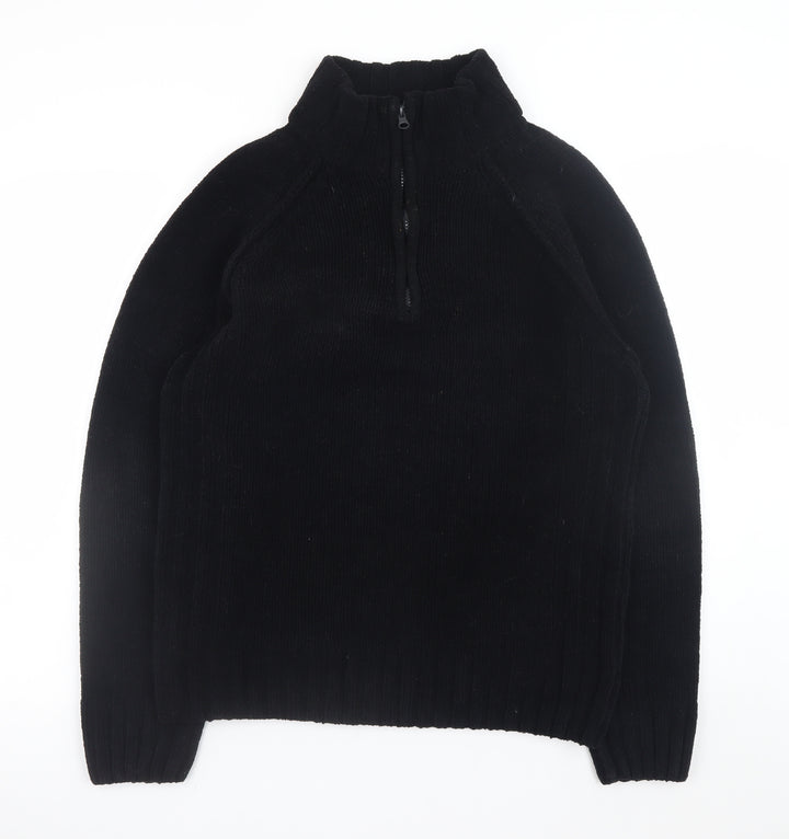 Dissident Men’s Black 1/2 Zip Knit Sweatshirt Size L Regular Fit