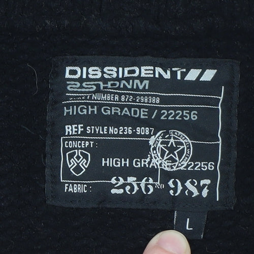 Dissident Men’s Black 1/2 Zip Knit Sweatshirt Size L Regular Fit