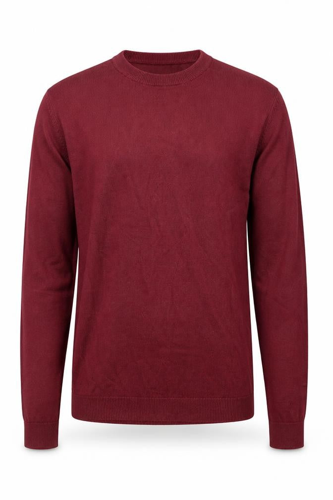 Front view of New Look Men Red Cotton Crew Neck jumper, size S