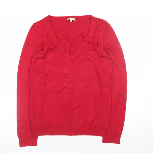 Kettlewell Men's Red V-Neck Slim Fit Pullover Jumper Size M