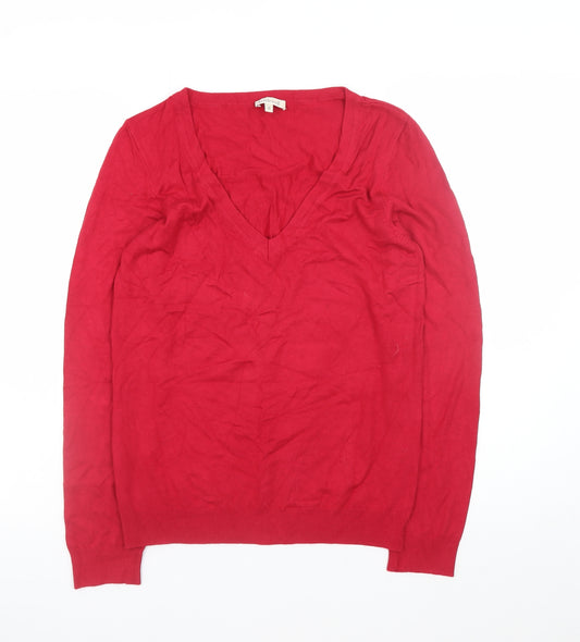 Kettlewell Men's Red V-Neck Slim Fit Pullover Jumper Size M