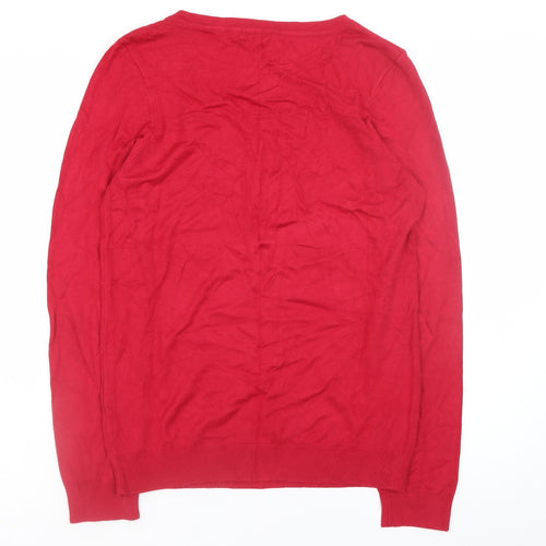 Kettlewell Men's Red V-Neck Slim Fit Pullover Jumper Size M