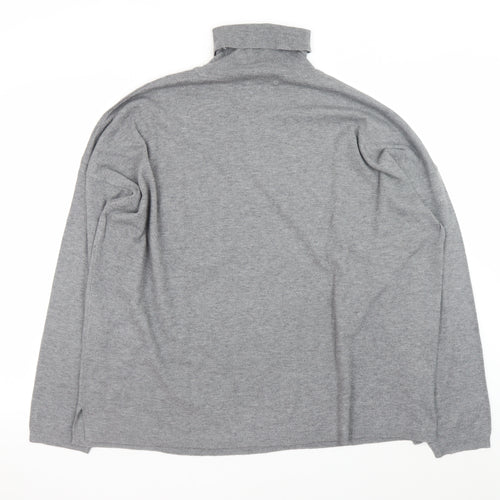 Primark Men's Grey Roll Neck Jumper 2XL Regular Fit Knit Pullover