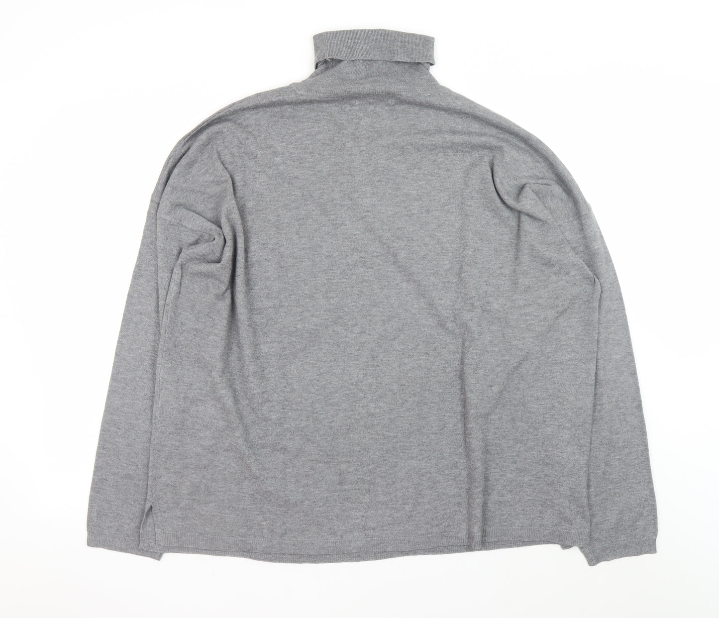 Primark Men's Grey Roll Neck Jumper 2XL Regular Fit Knit Pullover