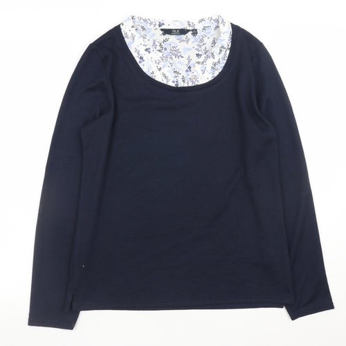 ISLE Essentials Women's Navy Blue Scoop Neck Pullover Jumper Size 10-12