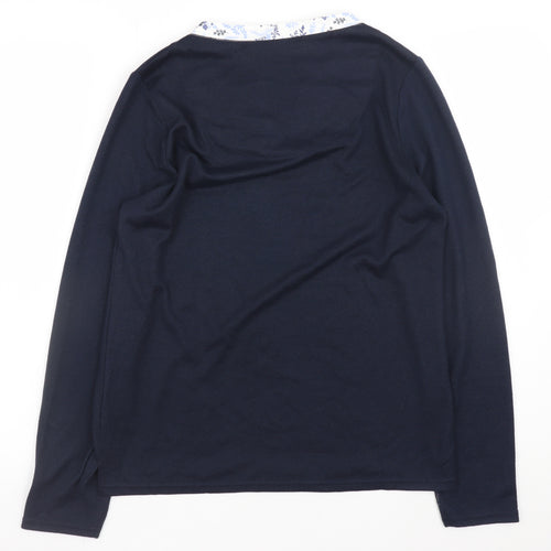 ISLE Essentials Women's Navy Blue Scoop Neck Pullover Jumper Size 10-12