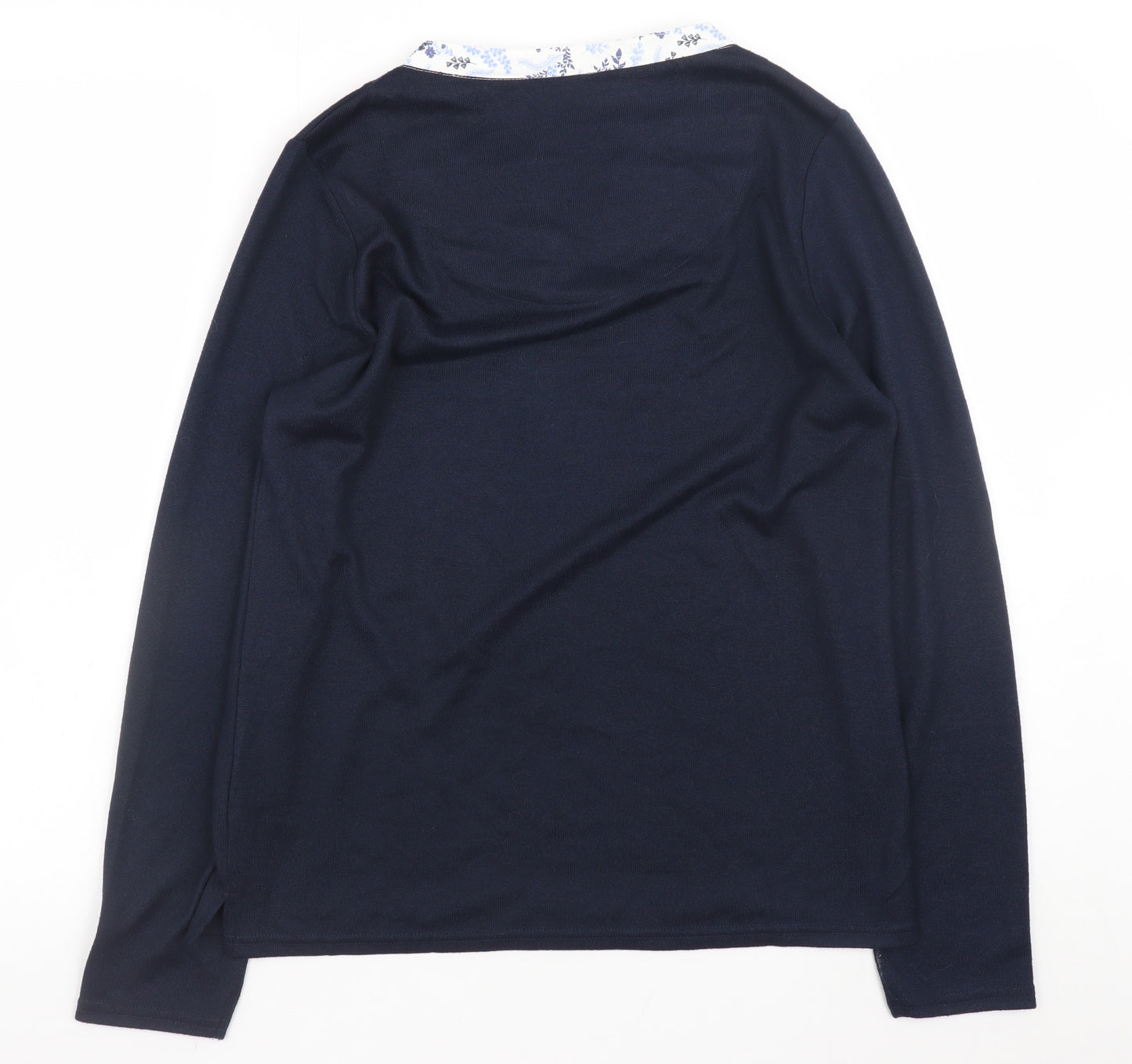 ISLE Essentials Women's Navy Blue Scoop Neck Pullover Jumper Size 10-12