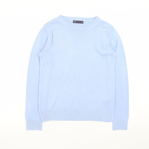 Marks and Spencer Women’s Blue Acrylic Crew Neck Jumper Size 10
