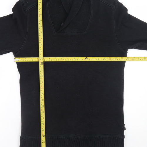 Ted Baker Men's Black Shawl Collar Cotton Blend Jumper Size M