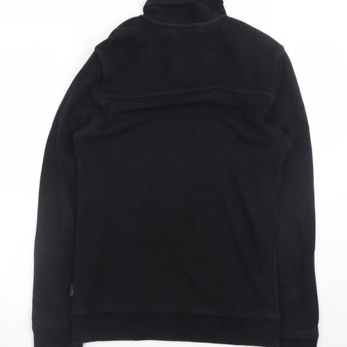 Ted Baker Men's Black Shawl Collar Cotton Blend Jumper Size M