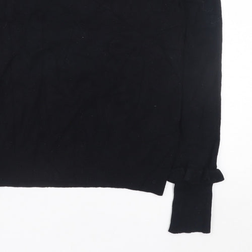 Zara Men Black Knit Pullover Jumper Size M Crew Neck Long Sleeve