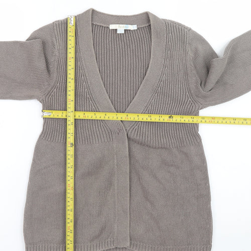 Boden Women Beige Cotton V-Neck Long Sleeve Cardigan Size 10