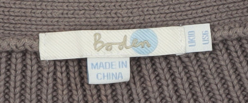 Boden Women Beige Cotton V-Neck Long Sleeve Cardigan Size 10