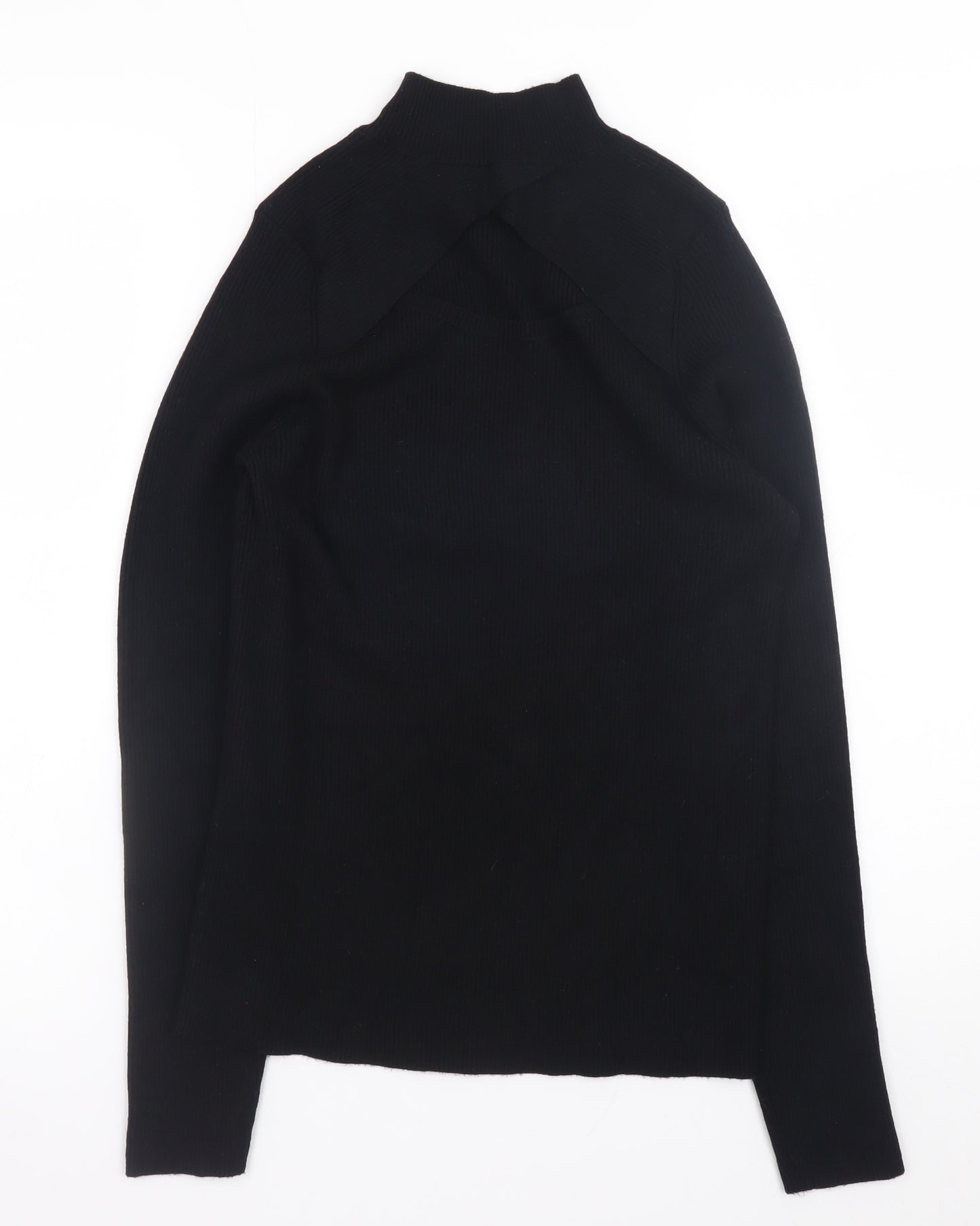 F&F Women’s Black Mock Neck Long Sleeve Pullover Jumper L