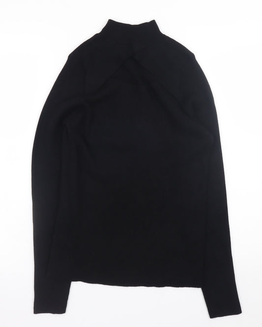 F&F Women’s Black Mock Neck Long Sleeve Pullover Jumper L