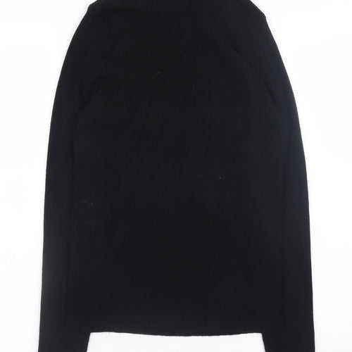 F&F Women’s Black Mock Neck Long Sleeve Pullover Jumper L