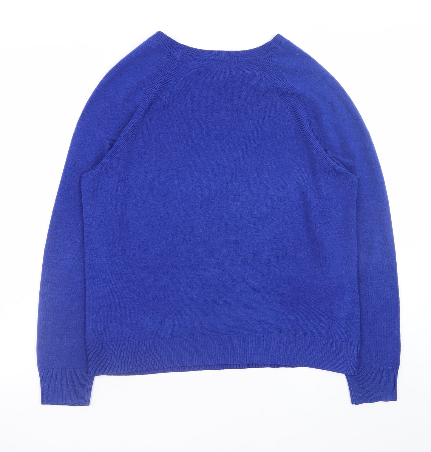 Marks and Spencer Women Blue Acrylic Crew Neck Long Sleeve Jumper Size 14