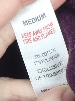 ACW85 Women's Purple 1/2 Zip Cotton Knit Jumper Medium