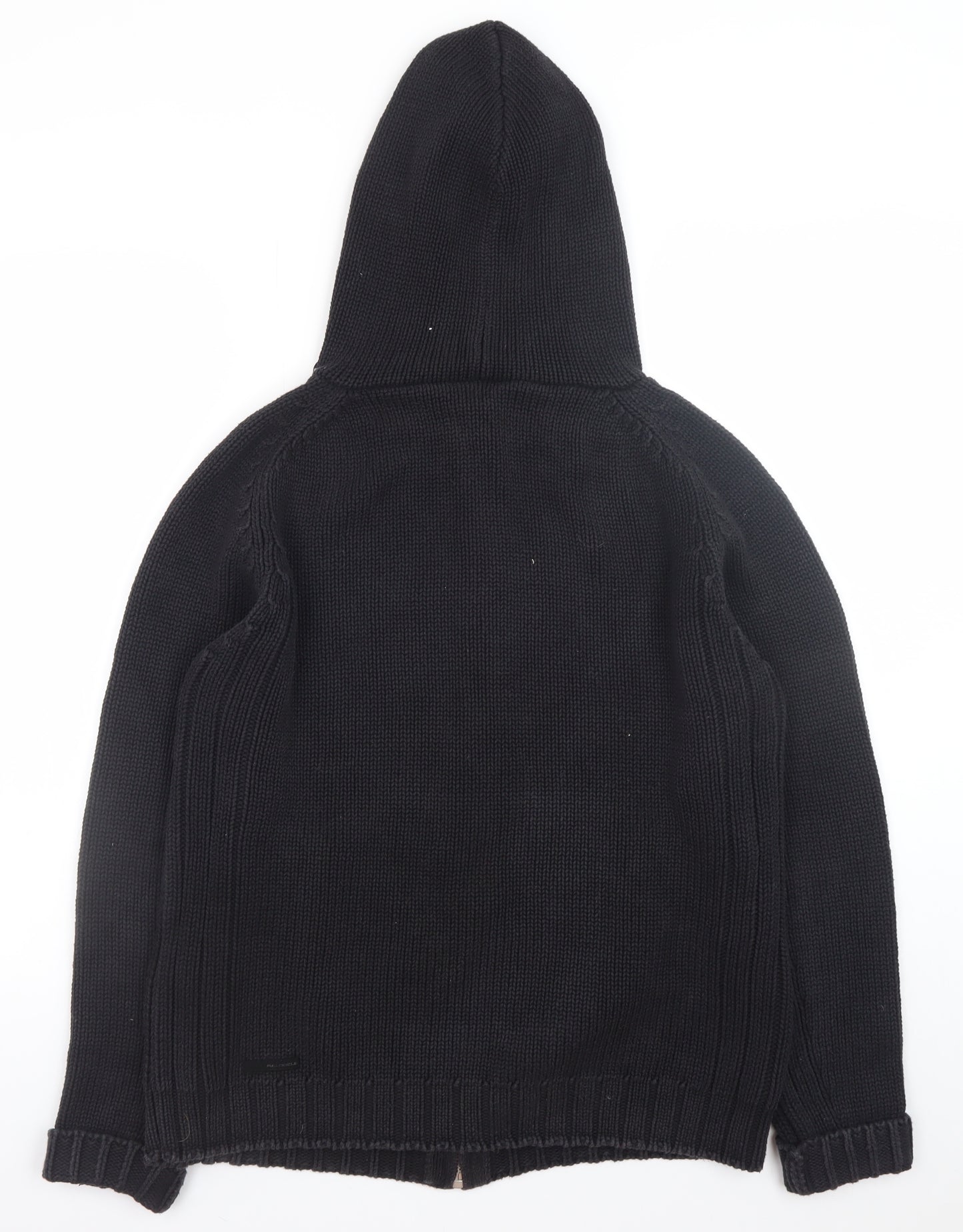 Full Circle Men's Black Cotton Hooded Full Zip Jumper Size L