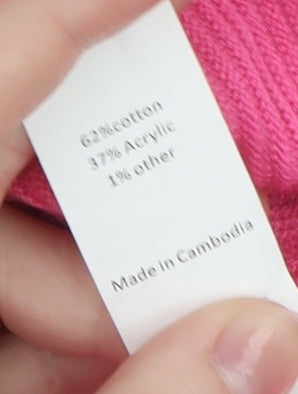 CRUZ Women's Pink Cotton Blend Short Sleeve Crew Neck Jumper Size 20
