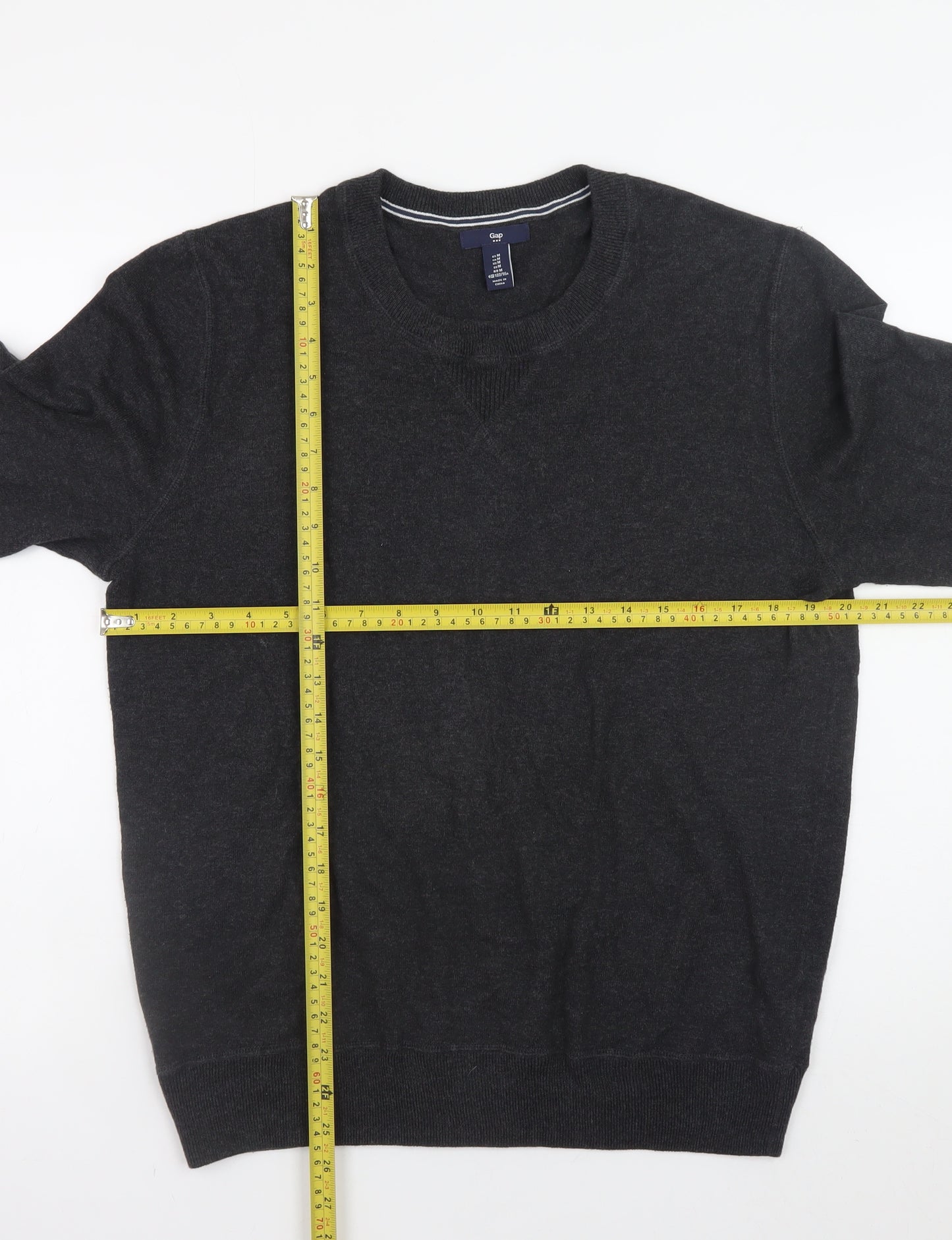 GAP Men's Black Cotton Crew Neck Pullover Jumper Size M