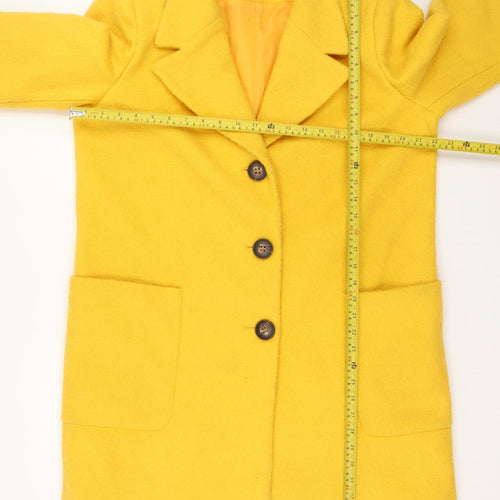 Peacocks Women's Yellow Polyester Overcoat Size 14