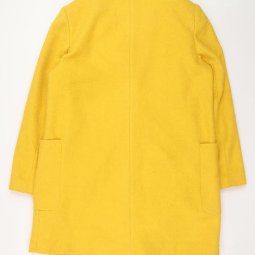 Peacocks Women's Yellow Polyester Overcoat Size 14