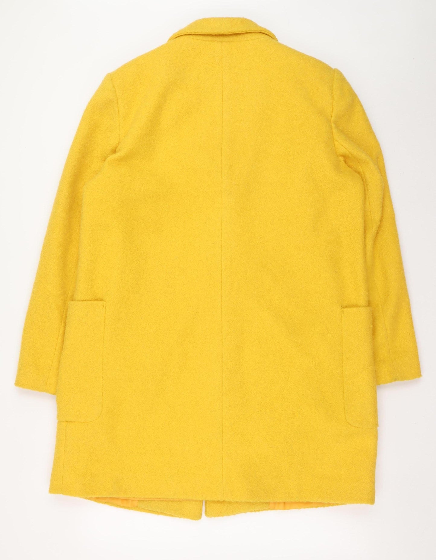 Peacocks Women's Yellow Polyester Overcoat Size 14