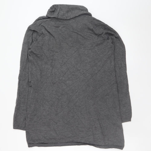 Zara Women Grey Knit Belted Cardigan Size 12