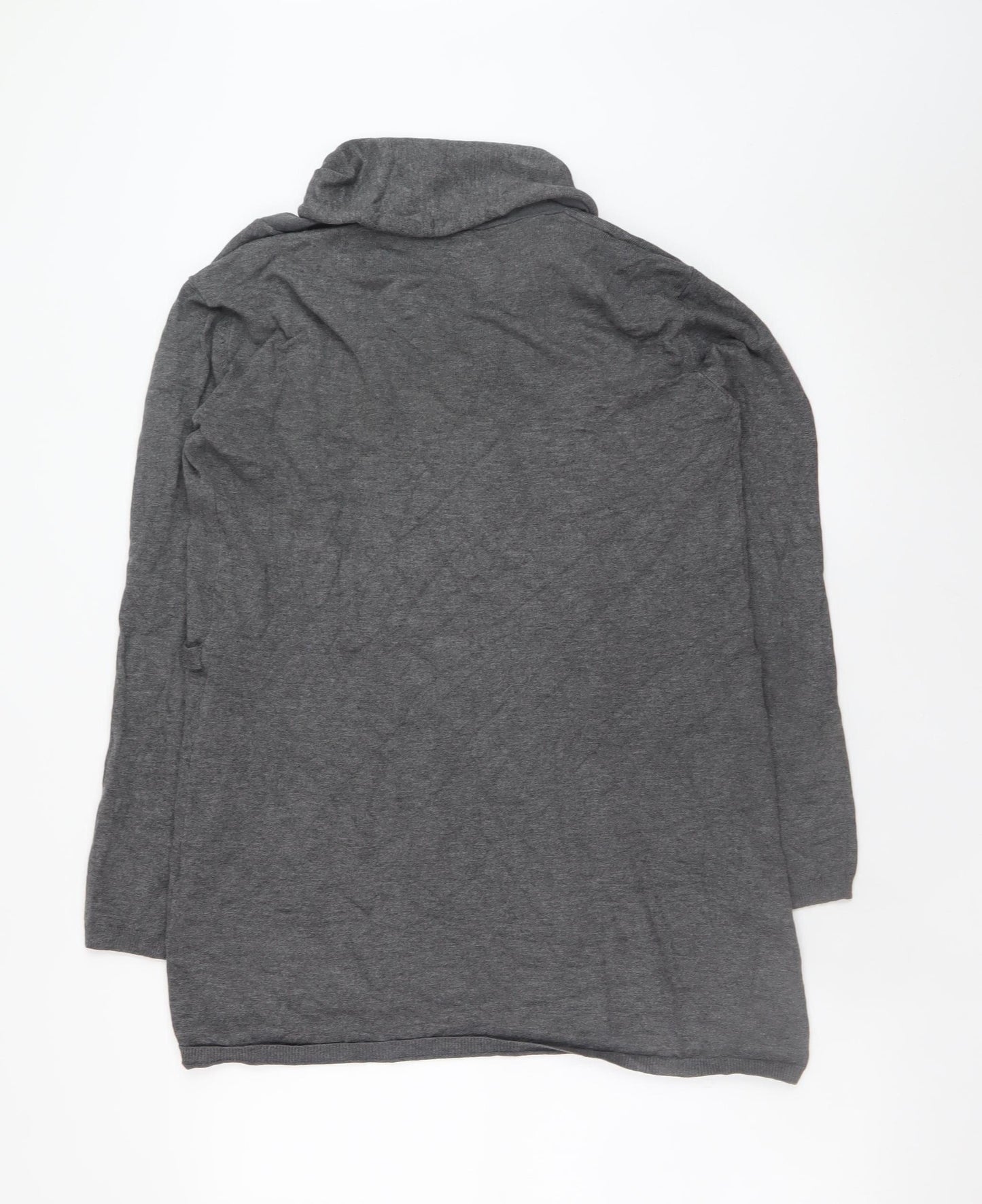 Zara Women Grey Knit Belted Cardigan Size 12