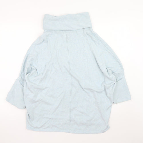 Marble Women’s Blue Cotton Roll Neck Jumper Size 12