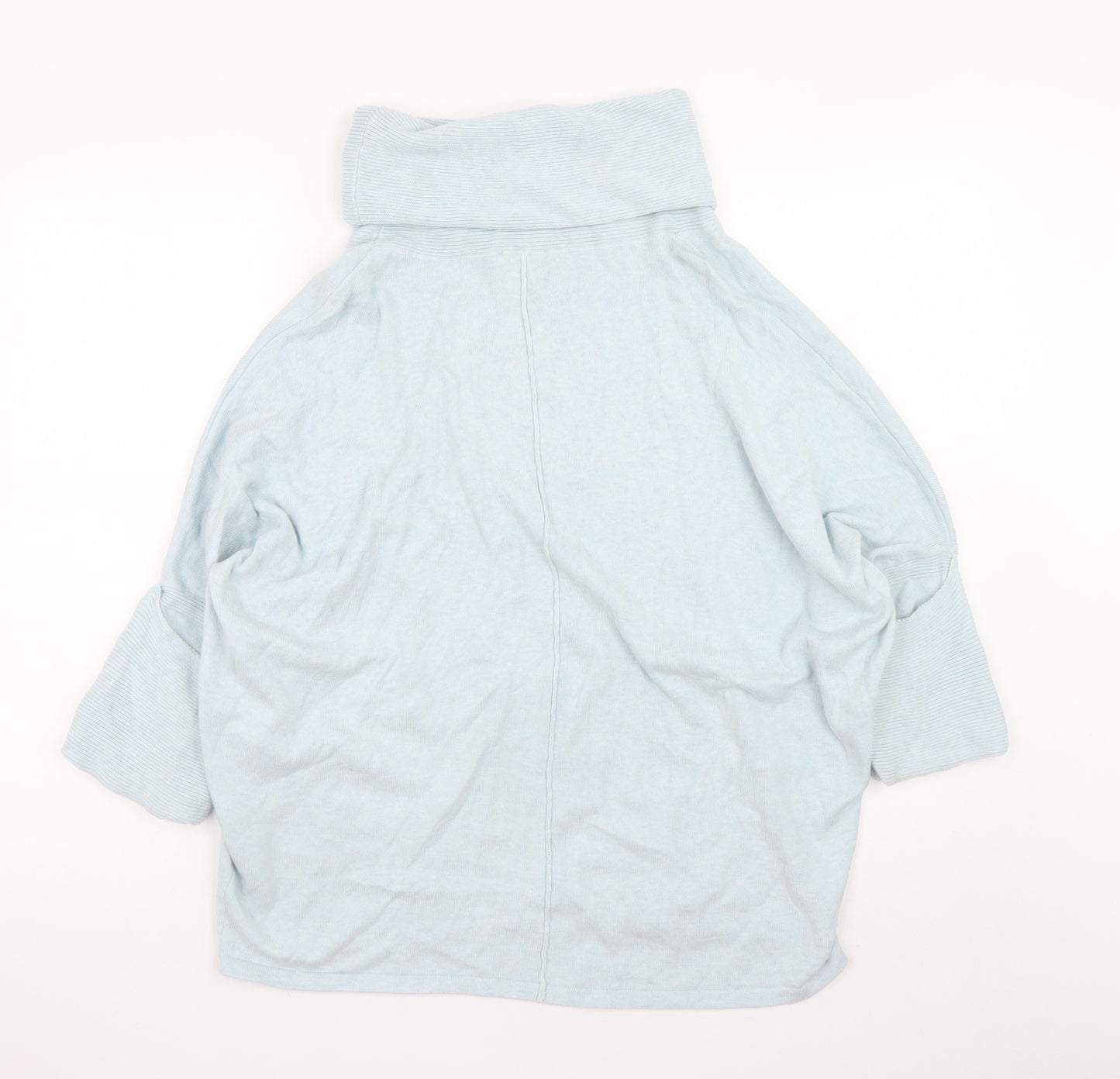 Marble Women’s Blue Cotton Roll Neck Jumper Size 12